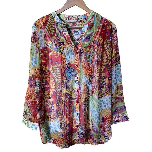 Soft Surroundings Paisley Park Tunic NWOT Size Medium Petite - Picture 5 of 11